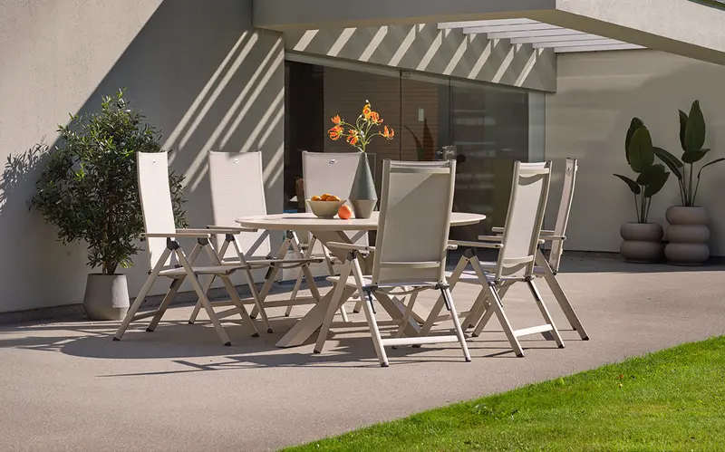 Aruba verstelbare tuinstoel 'Royal white - grey' - afbeelding 2