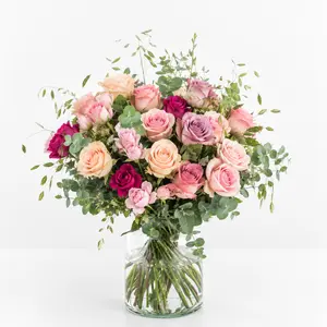 Boeket roze rozen extra