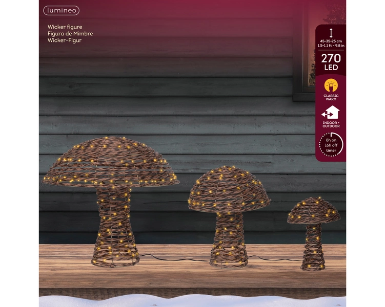Lumineo paddenstoelen set van 3 - 270led - afbeelding 2