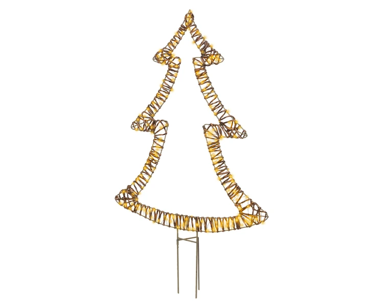 Micro LED boom wicker bruin 97 cm - afbeelding 1