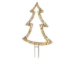 Micro LED boom wicker bruin 97 cm - afbeelding 1