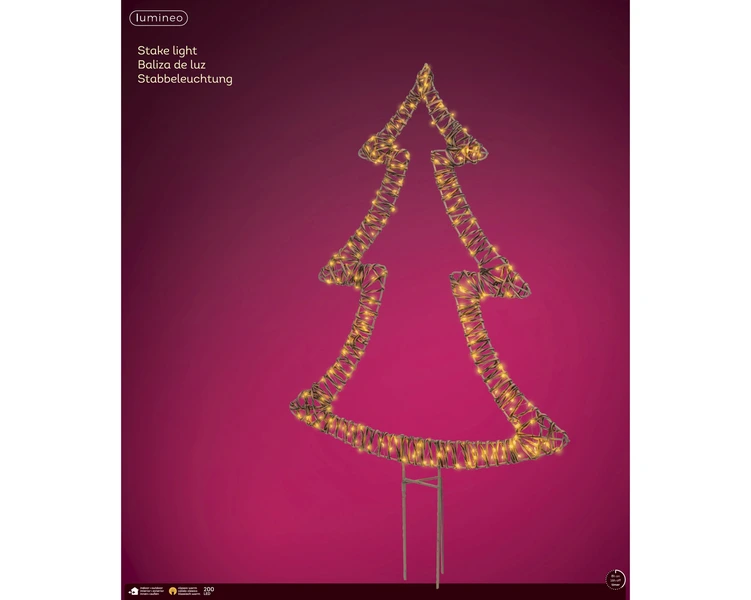 Micro LED boom wicker bruin 97 cm - afbeelding 2