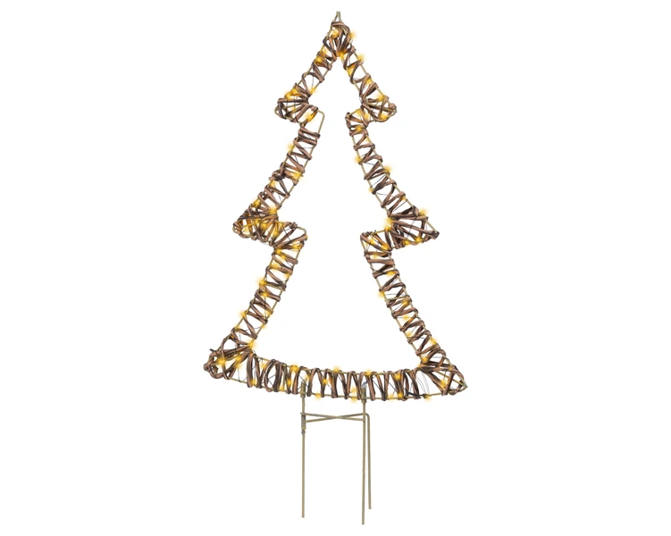 Micro LED kerstboom wicker bruin 54cm - afbeelding 1