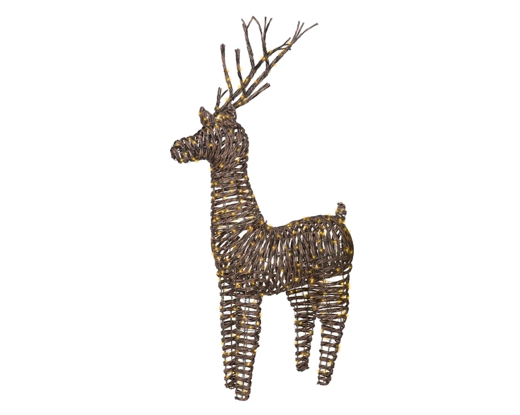 Micro LED rendier wicker bruin 104cm - afbeelding 1
