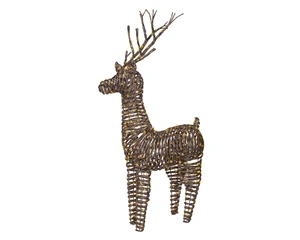 Micro LED rendier wicker bruin 104cm - afbeelding 1