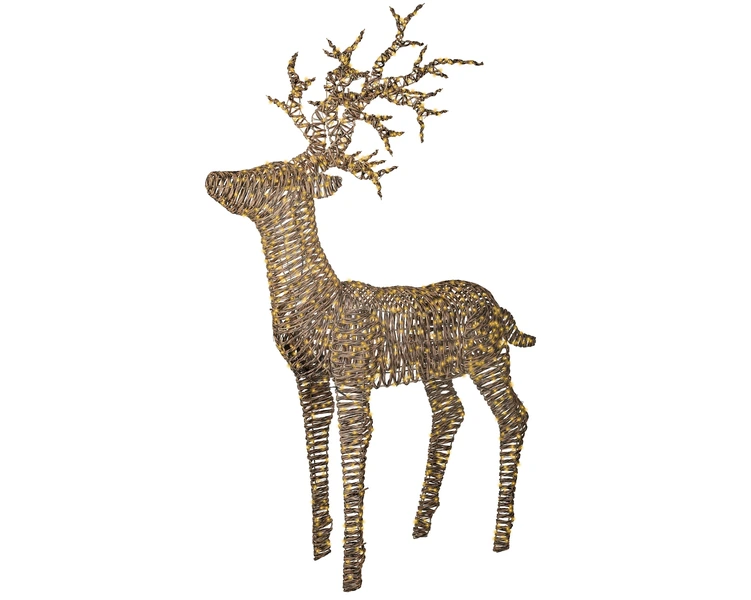 Micro LED rendier wicker bruin 180cm - afbeelding 1