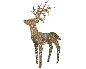 Micro LED rendier wicker bruin 180cm - afbeelding 1