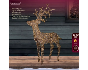 Micro LED rendier wicker bruin 180cm - afbeelding 2