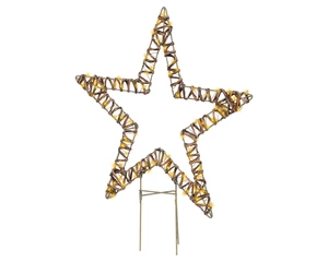 Micro LED ster wicker bruin 54cm - afbeelding 1