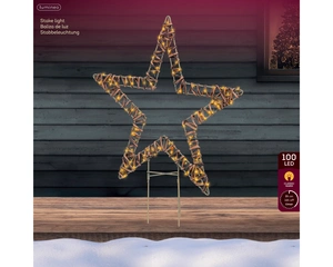 Micro LED ster wicker bruin 54cm - afbeelding 2