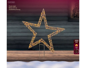 Micro LED ster wicker bruin 92 cm - afbeelding 2