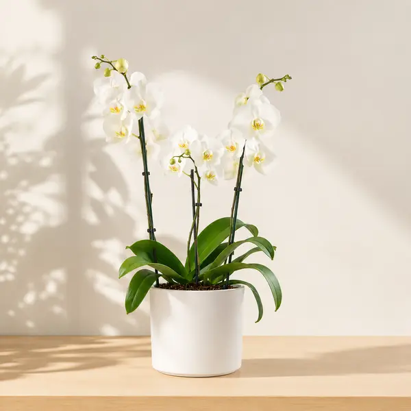Phalaenopsis incl. bloempot 'wit' - afbeelding 1