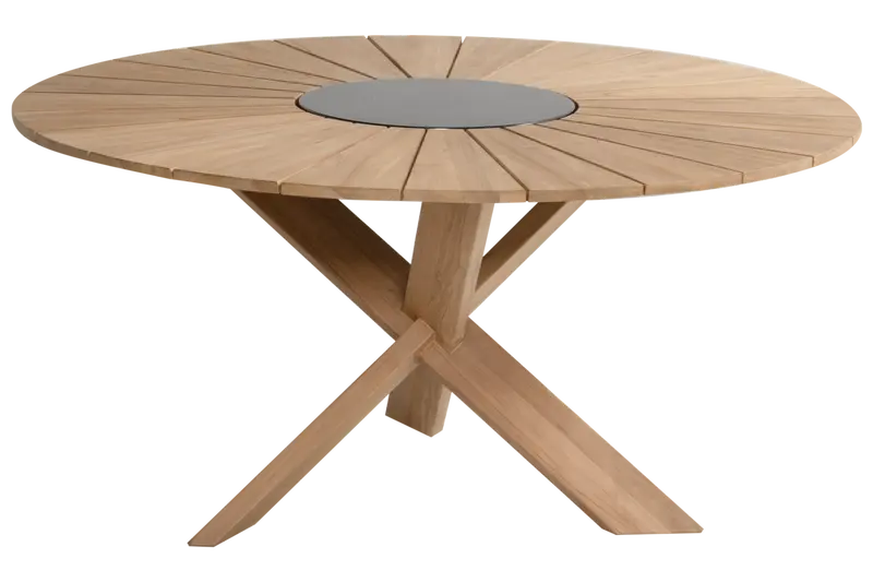 Provence tuintafel Ø150 cm naturel teak - afbeelding 1