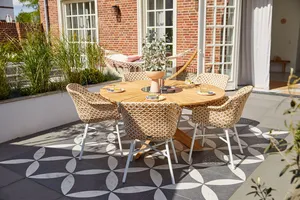 Provence tuintafel Ø150 cm naturel teak - afbeelding 3