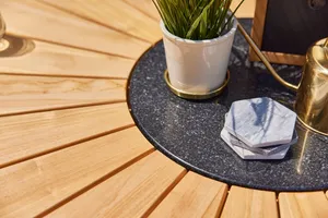 Provence tuintafel Ø150 cm naturel teak - afbeelding 2