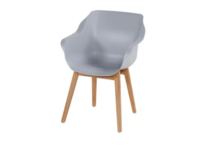 Sophie Teak Armchair 'Misty grey'