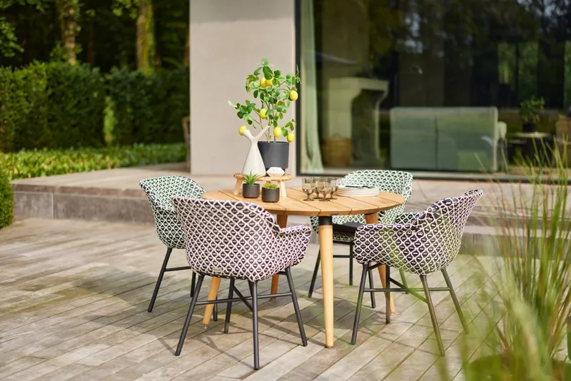Sophie teak tuintafel Ø120 cm - afbeelding 3